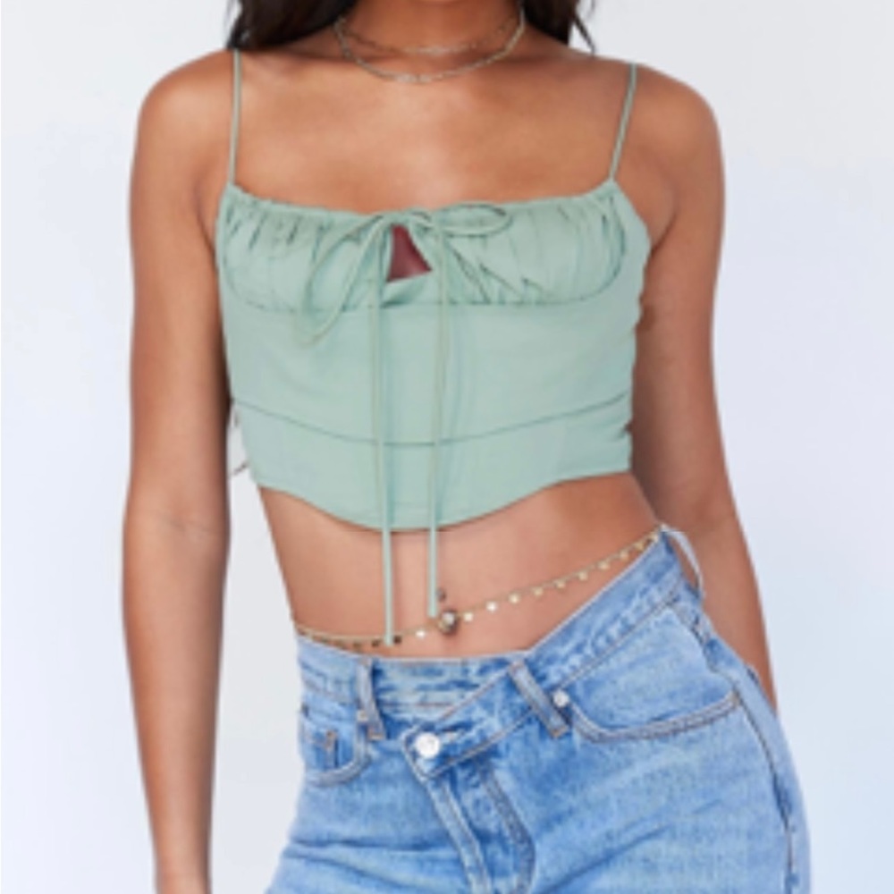 Safe green Corset top- US 2 - Picture 4 of 4